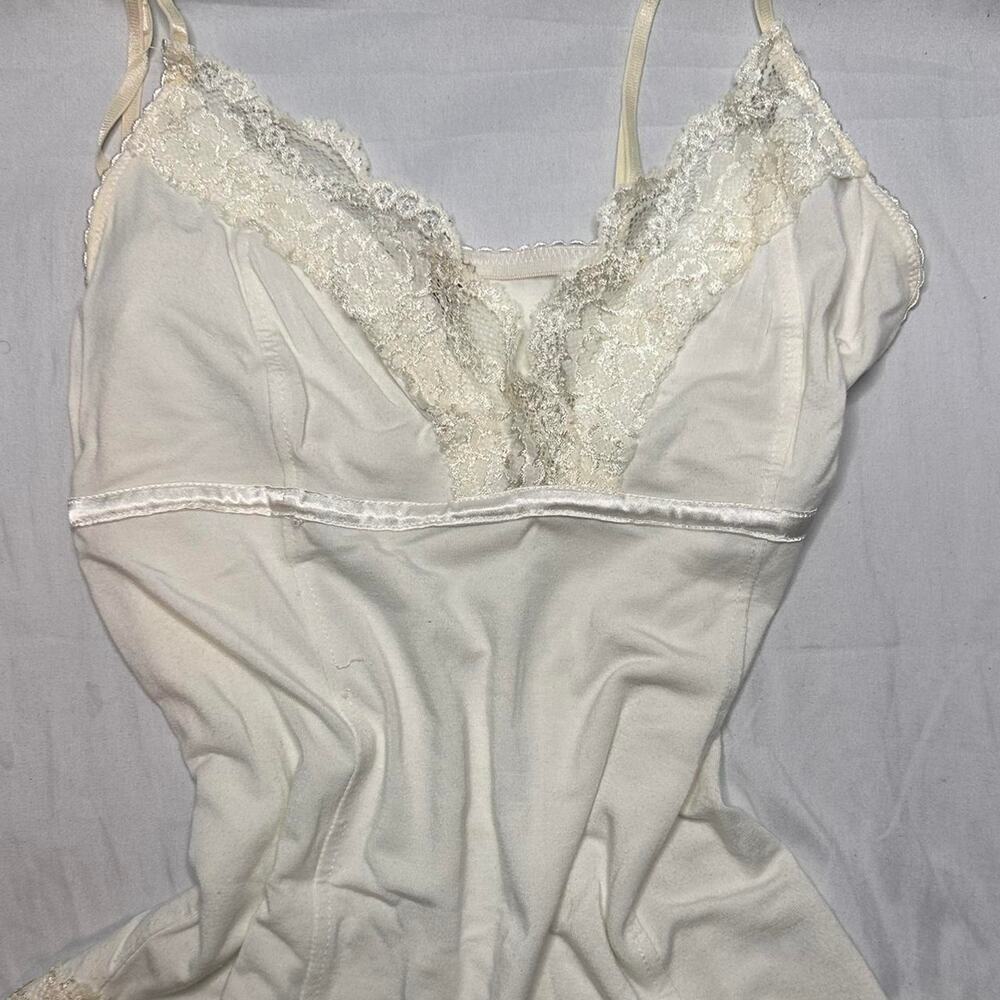 Lace Trim Cream Camisole Top